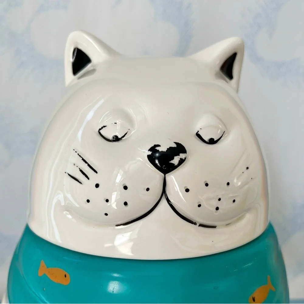 VINTAGE 80s cat cookie jar storage container - Picture 4 of 10